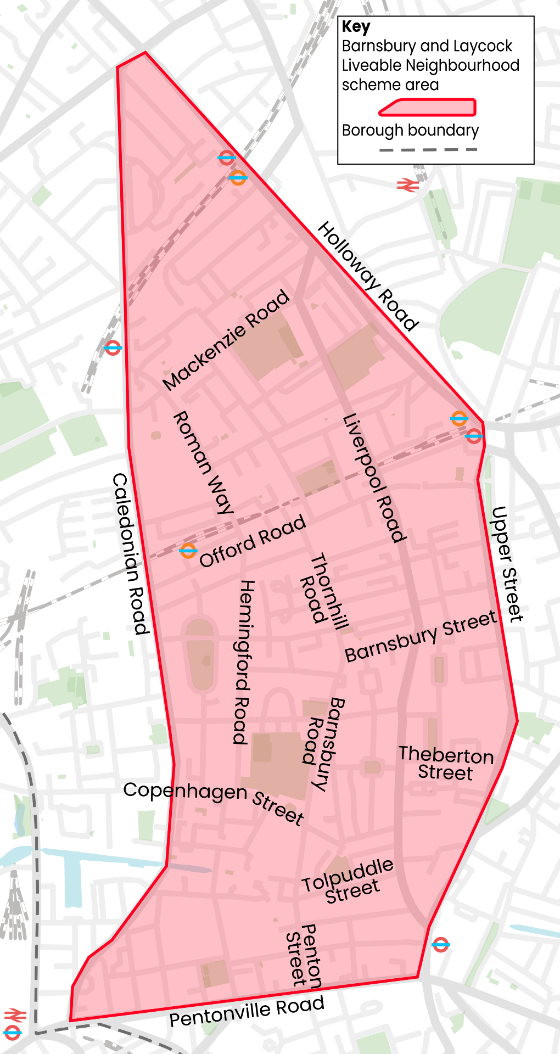 Map of proposed area for Barnsbury and Laycock Liveable Neighbourhood