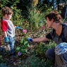 Woman and child gardening