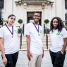 Three young people outside Islington Town Hall