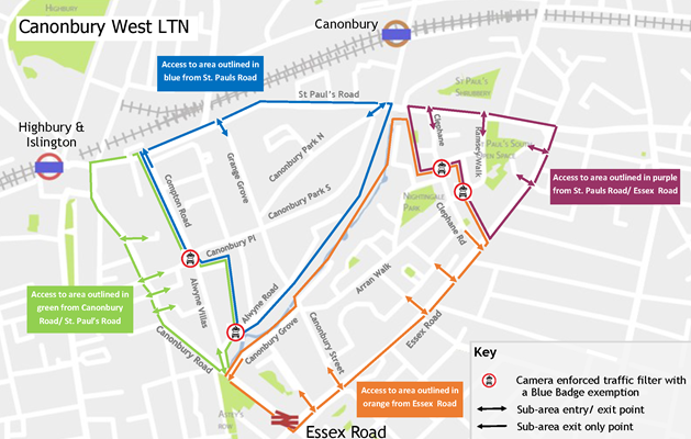 Map of the Canonbury West LTN